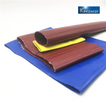 Rote / gelbe und blaue Farbe PVC-Landwirtschaft legen flaches Schlauch-Rohr